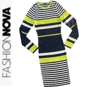 Bodycon Striped Color Block Dress Fashion Nova